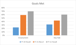 Data graph of goals met in 2022